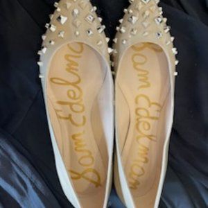 Women's Sam Edelman Patent Leather Stud Flat - Size 8